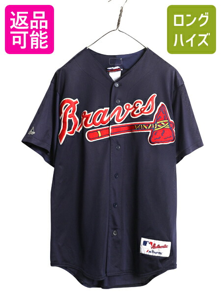 90s USA製 MLB オフィシャル ラッセル ブレーブス ベースボール シャツ メンズ XL / オールド ユニフォーム メジャーリーグ ゲームシャツ 90's RUSSELL ATHLETIC 