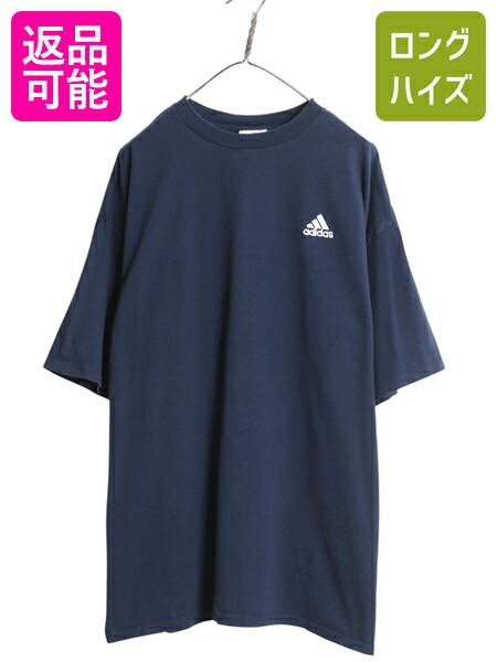 USA製　ビンテージ品　adidas ネイビー シャツ Lサイズ adidas アディダス ヴィンテージ 紺Tシャツ USA製 L