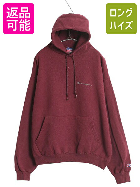 【7/24 400円OFFクーポン&times;ポイント5倍】 00s チャンピオン ワンポイント スウェット フード パーカー メンズ レディース L / 古着 トレーナー 裏起毛 プルオーバー スクリプト ロゴ| 中古 00年代 Champion スエット スウェットパーカー フードパーカー フロッキー プリント｜古着ヴィンテージショップLong his