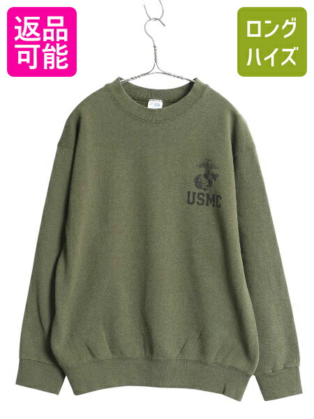 「アメリカ製」軍物　USMC SOFFE オリーブ L トレーナー ミリタリー アメリカ製」軍物 USMC SOFFE オリーブ L トレーナー ミリタリー