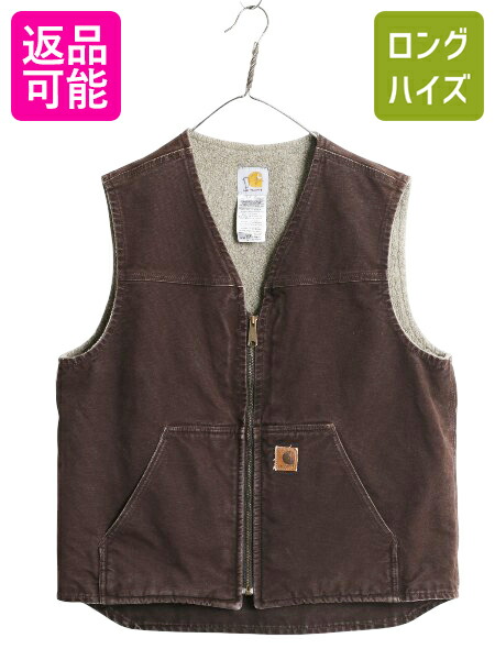 Carhartt カーハート ダックベスト 裏ボア Lサイズ古着　ブラウン 楽天市場】80s 90s USA製 カーハート 裏 ボア ダック ベスト