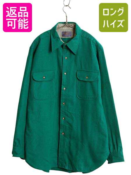Pendleton ダークグリーン70sネイビー シャツ M Pendleton ダークグリーン70sネイビー シャツ M Pendleton