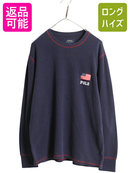 90s Polo by Ralph Lauren ボーダー　サーマルロンT 古着 楽天市場】90s ポロ ラルフローレン ヘンリーネック ボーダー