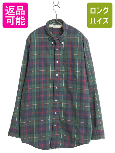 楽天市場】80s ビンテージ USA製 □ LLBEAN ブロック チェック 柄 長袖