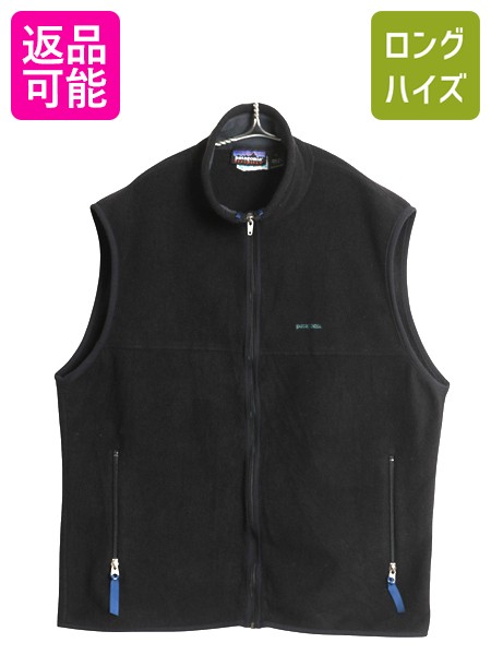90s Patagonia シェルドシンチラ ベスト ジャケット 黒 USA古着 90年代 90s パタゴニア アウトドア ナイロン フリース 青 黒