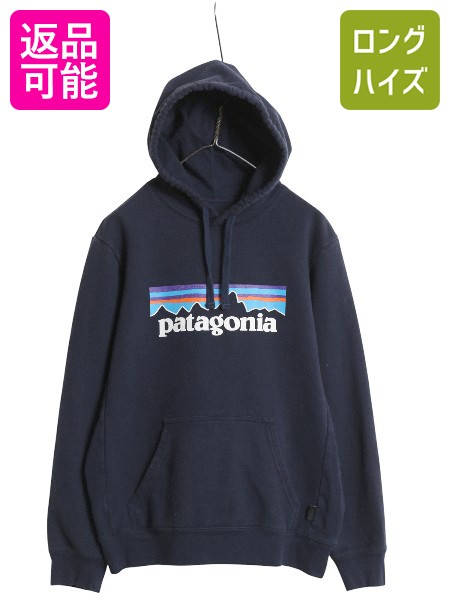 パタゴニア プリント スウェット フード パーカー メンズ S / 21年製 トレーナー プルオーバー ヘビーウェイト シンプル トップス ネイビー| 古着 中古 Patagonia アウトドア スエット プリントパーカー ロゴパーカー フードパーカー P-6 アップライザル フィッツロイ 紺