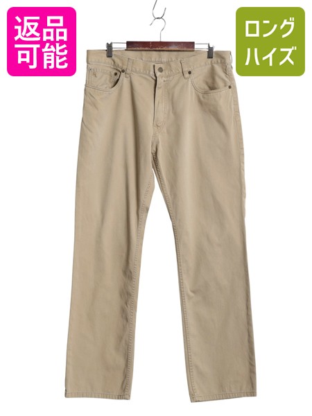 【4/9 最大半額セール×ポイント5倍】 ポロ ラルフローレン チノ パンツ メンズ 36 32 / ノータック ストレート コットン チノパン ボトムス スラックス カーキ ベージュ TALON| 中古 POLO RALPH LAUREN チノパンツ タックなし コットンパンツ トラウザー 本革 レザーパッチ