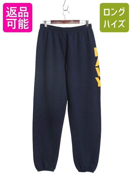 【7/23 400円OFFクーポン&times;ポイント5倍】 US NAVY プリント スウェット トレーニング パンツ メンズ L 古着 ミリタリー 裏起毛 トレーナー 軍物 ネイビー USN ワンポイント ネイビー| 中古 U.S.NAVY 海軍 イージーパンツ スウェットパンツ トレーニングパンツ スエット シン｜古着ヴィンテージショップLong his