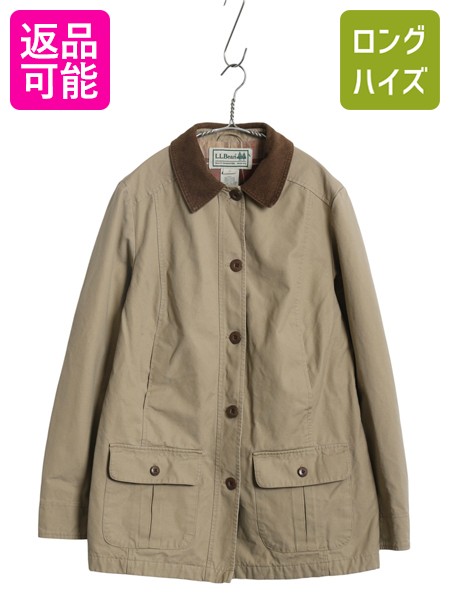 llbean ベージュ コーデュロイ襟 カバーオール L ハンティングジャケット llbean ベージュ コーデュロイ襟 カバーオール L ハンティング