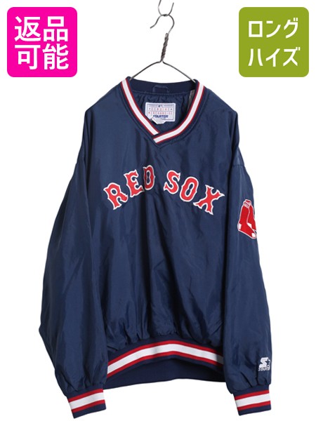 【7/24 400円OFFクーポン×P5倍】 90s レッドソックス ナイロン ジャケット メンズ XL / オールド MLB オフィシャル スターター プルオーバー スタジャン 大きいサイズ 野球| 古着 中古 90's 90年代 STARTER 大リーグ ウィンドブレーカー スタジアム ジャンパー ブルゾン ナ|古着ヴィンテージショップLong his