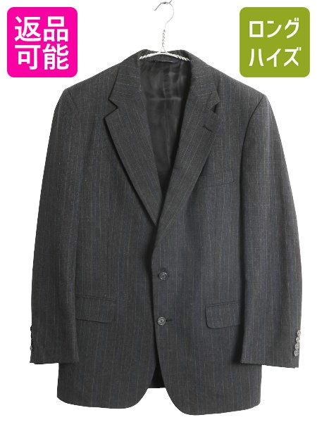 【7/21 400円OFFクーポン&times;ポイント5倍】 90s USA製 バーバリー プローサム テーラード ジャケット メンズ S 程/ 旧タグ オールド ブレザー サマー ウール ストライプ トラッド 灰| 古着 中古 90's 90年代 BURBERRYS PRORSUM アメリカ製 ユニオンメイド テーラードジャケッ｜古着ヴィンテージショップLong his