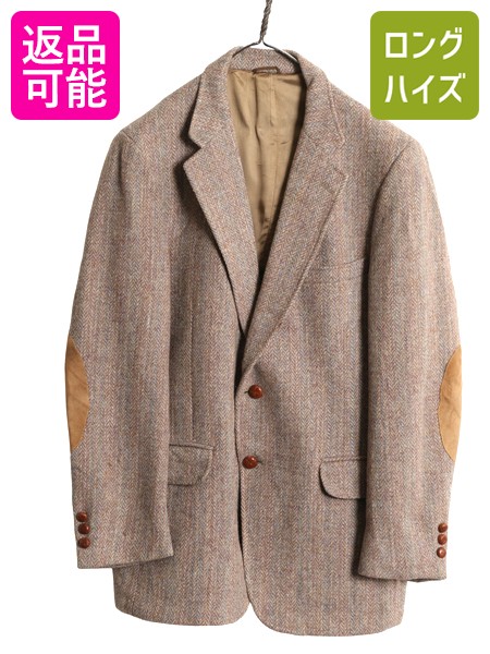 ツイードジャケット エルボーパッチ チェンジポケット 80s 90s イギリス製 ツイードジャケット エルボーパッチ付き メンズテーラード、ブレザー