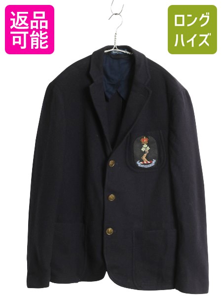 90s ラルフローレン テーラードジャケット カシミヤ100 ブラック イタリア 90's POLO by Ralph Lauren ポロ バイ ラルフローレン ITALY製 紺ブレ