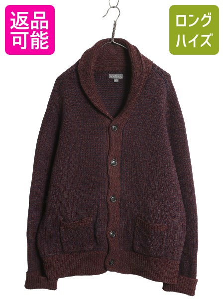 【4/15 25名様限定1000円OFFクーポン】 エルエルビーン シグネチャー ショールカラー バースアイ ニット カーディガン メンズ XL ウール セーター ノルディック 総柄 大きいサイズ| 古着 中古 LLビーン LLBEAN Signature 復刻 モデル アウトドア 前開き ツートン ニットセー