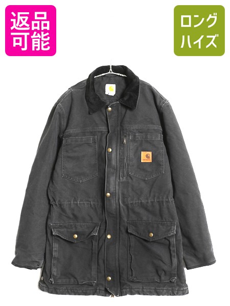 【4/18 ご愛顧感謝デーポイントUP!】 US企画 カーハート キャニオン コート メンズ M / 古着 ダック ジャケット 中綿 キルティング ライナー ワーク フルジップ ブルゾン 黒 | 中古 ブラック 日本未発売 CARHARTT ワークジャケット ダックジャケット ハーフコート ジャンパ