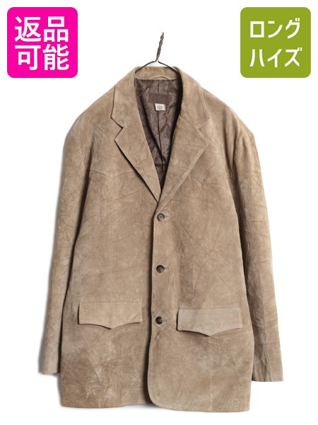【7/24 400円OFFクーポン×ポイント5倍】 ペンドルトン 本革 スウェード レザー テーラード ジャケット メンズ L 古着 革ジャン ブレザー ウエスタン ブルゾン ジャンパー シンプル| 中古 PENDLETON オールレザー レザージャケット テーラードジャケット ピッグ スエード 3|古着ヴィンテージショップLong his