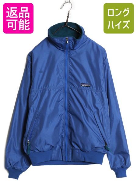 【4/8 最大半額セール×ポイント5倍】 90s ★ パタゴニア シェルド キャプリーン ジャケット メンズ S / 95年製 オールド シンチラ ナイロン 裏 フリース ブルゾン ジャンパー 青| 古着 中古 90年代 Patagonia 廃盤 アウトドア シェルドシンチラ フルジップ ナイロンジャケ