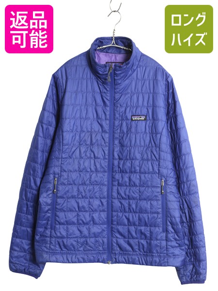 パタゴニア ナノ パフ ジャケット レディース L 14年製 アウトドア 中綿 ナイロン キルティング フルジップ パッカブル ブルゾン 軽量 撥水| 古着 中古 Patagonia 中綿ジャケット キルティングジャケット ナイロンジャケット ジャンパー ハイネック シンプル ワンポイント 青