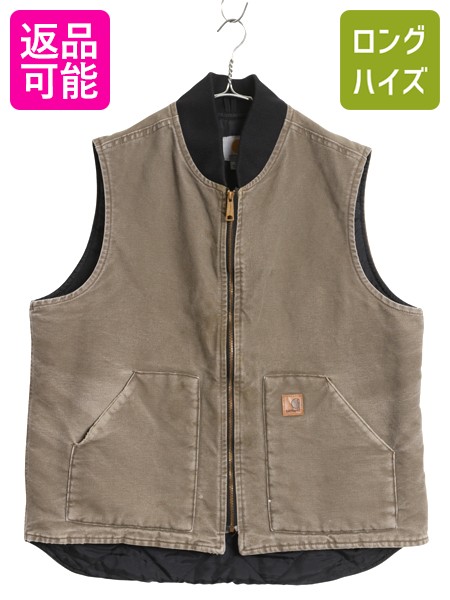 希少★カーハート ベスト ダッグ 中綿 ロゴタグ メキシコ製 4XL 90s 90s carhartt ダックベスト 裏ボア メキシコ製 ブラック 2XL | 古着屋 Uan
