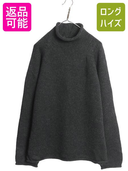オリーブグリーン ベージュ　ハイネックセーター　90s 巨人タグ　ロールネック 楽天市場】90s J CREW ロールネック ウール ニット セーター メンズ M