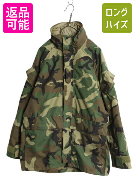 【4/8 最大半額セール×ポイント5倍】 00s 米軍実物 USMC ECWCS ゴアテックス ウッドランドカモ 迷彩 ミリタリー ジャケット MEDIUM REGULAR / オールド 2nd GEN 軍物 収納フード| 古着 中古 00's 00年代 エクワックス Gore-tex 海兵隊 マウンテンパーカー ミリタリージャケ