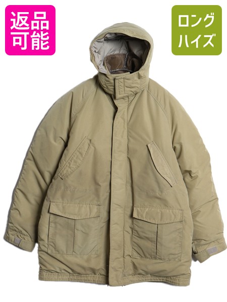 【4/9 最大半額セール×ポイント5倍】 80's USA製 エルエルビーン ウールリッチ 別注 ダウン ジャケット メンズ L ヴィンテージ アウトドア フード パーカー ハーフコート カーキ| 古着 中古 80s 80年代 LLBEAN WOOLRICH LLビーン アメリカ製 ビンテージ ダウンジャケット