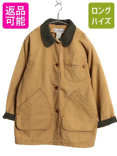 【4/12 24h限定777円OFFクーポン!】 90s エルエルビーン ダック ハンティング ジャケット メンズ M 古着 オールド カバーオール フィールド ハーフ コート ジャンパー ブラウン| 中古 90年代 90's LLBEAN LLビーン 旧タグ ハンティングジャケット フィールドコート ハーフコ