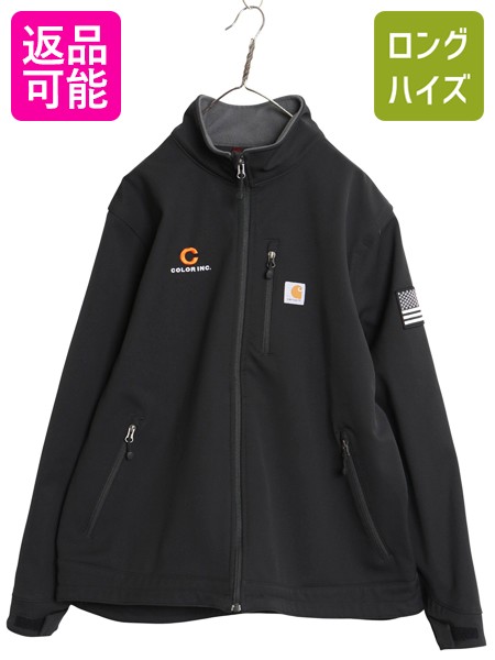 【4/9 最大半額セール×ポイント5倍】 US企画 カーハート ソフトシェル ジャケット メンズ XL / ストレッチ ナイロン フリース ライナー付き ブルゾン 大きいサイズ 撥水加工 黒| 古着 中古 ブラック 日本未発売 CARHARTT Rain Defender 企業 企業物 ジャンパー ハイネック
