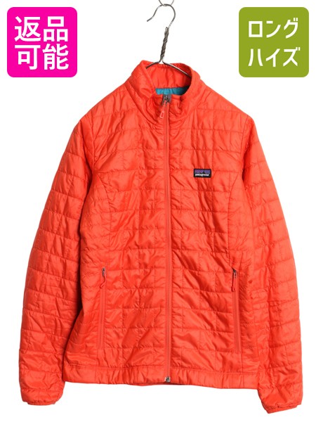 パタゴニア ナノ パフ ジャケット レディース XS 14年製 中綿 ナイロン キルティング フルジップ パッカブル ブルゾン 軽量 撥水 オレンジ| 古着 中古 Patagonia 中綿ジャケット キルティングジャケット ナイロンジャケット ジャンパー ハイネック アウトドア ワンポイント