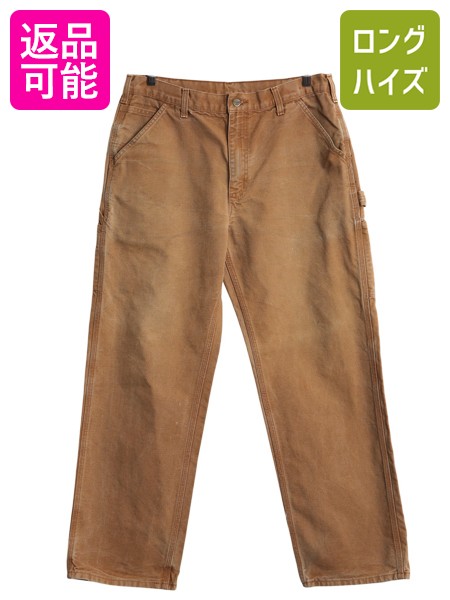 【4/7 最大半額セール×ポイント5倍】 US企画 カーハート ウォッシュド ダック ペインター パンツ メンズ 34 32 / ワーク ストレート ヘビーウェイト ボトムス ブラウン シンプル| 古着 中古 CARHARTT 日本未発売 B11 ペインターパンツ ワークパンツ ダックパンツ トラウザ