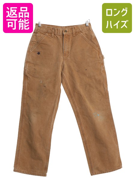 【4/14 25名様限定1000円OFFクーポン】 US企画 カーハート ウォッシュド ダック ペインター パンツ メンズ 29 30 / ワーク ストレート ヘビーウェイト ボトムス ブラウン シンプル| 古着 中古 CARHARTT 日本未発売 B11 ペインターパンツ ワークパンツ ダックパンツ ワンポイ