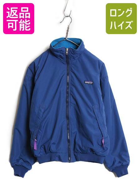 【4/18 ご愛顧感謝デーポイントUP!】 90s USA製 ★ パタゴニア シェルド シンチラ ジャケット レディース M メンズ S / 91年製 古着 オールド ナイロン 裏 フリース ブルゾン 青| 中古 90's 90年代 Patagonia アメリカ製 旧タグ Rマーク 廃盤 アウトドア ナイロンジャケット
