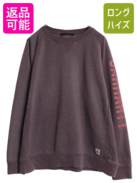 【4/9 最大半額セール×ポイント5倍】 US企画 カーハート 前V スウェット レディース XXL メンズ XL 程 古着 袖 プリント ワーク トレーナー ミドルウェイト 裏起毛 大きいサイズ| 中古 日本未発売 CARHARTT スエット スウェットシャツ ロゴスウェット クルーネック スウェ 6,308円