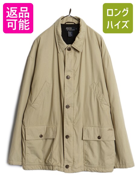 【4/12 24h限定777円OFFクーポン!】 90s ポロ ラルフローレン 中綿 ハーフ コート メンズ XL / オールド ジャケット ブラックウォッチ ライナー付き スムース素材 大きいサイズ| 古着 中古 90’s 90年代 POLO RALPH LAUREN フルジップ ハーフコート ジャンパー ブルゾン ト 19,800円