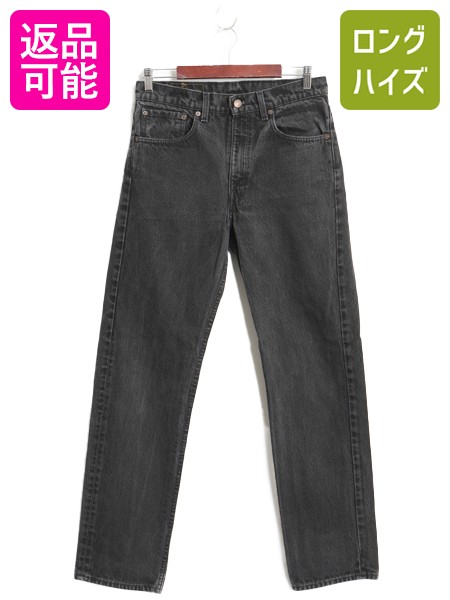 【4/18 ご愛顧感謝デーポイントUP!】 90s USA製 リーバイス 505 ブラック デニム パンツ メンズ 32 32 オールド ジーンズ ジーパン Gパン スリム ストレート ボトムス 黒 赤タブ| 古着 中古 90's 90年代 Levi's Levis アメリカ製 デニムパンツ テーパード ストレートデニム