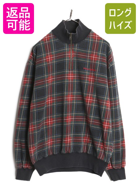 【4/9 最大半額セール×ポイント5倍】 90s ポロスポーツ ラルフローレン ハーフジップ スウェット メンズ M / オールド チェック ハイネック 裏起毛 プルオーバー マルチカラー| 古着 中古 90's 90年代 ポロ POLO SPORT RALPH LAUREN ポロスポ 当時物 スエット トレーナー