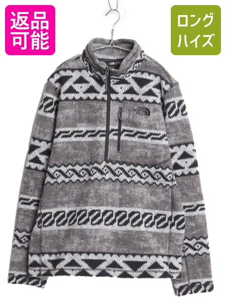 【4/12 24h限定777円OFFクーポン!】 US企画 ノースフェイス 総柄 ゴードン ライオンズ ハーフジップ メンズ M 古着 フリース セーター ジャケット プルオーバー ノルディック| 中古 The North Face 日本未発売 アウトドア フリースジャケット ジャンパー ブルゾン ニット ハ