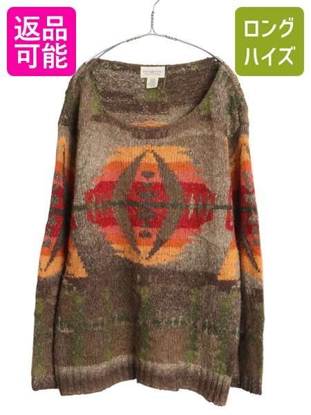 【7/25 48h限定10%OFFクーポン!】 デニム&サプライ ラルフローレン ネイティブ ニット セーター レディース XL ポロ アクリル ウール アルパカ ラウンドネック 大きいサイズ| 古着 中古 DENIM&SUPPLY POLO RALPH LAUREN 総柄 ゆったり ざっくり トップス カットソー 長袖ニ|古着ヴィンテージショップLong his