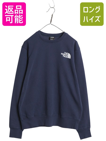 【4/12 24h限定777円OFFクーポン!】 ノースフェイス プリント スウェット メンズ レディース M 古着 アウトドア トレーナー ワンポイント クルーネック 裏起毛 薄手 ネイビー| 中古 The North Face スエット プリントスウェット ロゴスウェット シンプル ゆったり スウェッ
