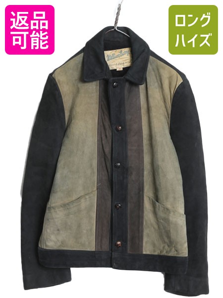 【7/24 400円OFFクーポン&times;ポイント5倍】 60s William Barry 本革 ヌバック レザー ジャケット メンズ M ヴィンテージ 革ジャン スポーツ スウェード 裏ボア パイル オールレザー 黒| 古着 中古 ブラック ベース 60&rsquo;s 60年代 ビンテージ レザージャケット 内ボア スポーツ｜古着ヴィンテージショップLong his