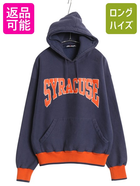 【4/12 24h限定777円OFFクーポン!】 90s USA製 カレッジ プリント スウェット フード パーカー メンズ L / オールド トレーナー 裏起毛 プルオーバー ヘビーウェイト ツートン| 古着 中古 90年代 アメリカ製 スエット スウェットパーカー プリントパーカー フードパーカー