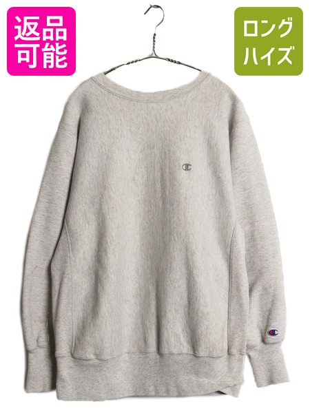 【4/10 30名様1000円OFF×最大半額!】 90s USA製 ★ チャンピオン リバースウィーブ スウェット メンズ L オールド トレーナー ワンポイント 目付き ヘビーウェイト オートミール| 古着 中古 90年代 アメリカ製 米国製 Champion リバース 裏起毛 スエット スウェットシャツ