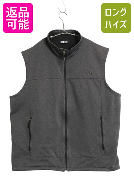【4/15 25名様限定1000円OFFクーポン】 US企画 ノースフェイス WIND WALL ソフトシェル ベスト メンズ XXL / 古着 フルジップ 裏 フリース ストレッチ 重ね着 前開き 大きいサイズ| 中古 日本未発売 The North Face 2XL ジャージ ハイネック ノースリーブ ジレ スムース ワ