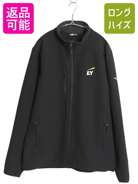 【7/24 400円OFFクーポン&times;P5倍】 US企画 ノースフェイス WIND WALL ソフトシェル ジャケット メンズ L / アウトドア 防風 ストレッチ ジャンパー フルジップ 企業 ブラック| 古着 中古 日本未発売 The North Face 黒 企業物 ブルゾン ハイネック ジップアップ ワンポイント｜古着ヴィンテージショップLong his