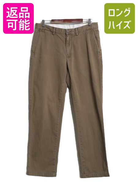 【4/9 最大半額セール×ポイント5倍】 ポロ ラルフローレン コットン チノ パンツ メンズ 34 32 / スラックス チノパン ストレート ノータック アーミー タイプ ポロチノ カーキ| 古着 中古 POLO RALPH LAUREN チノパンツ コットンパンツ タックなし 5ポケット ミリタリー