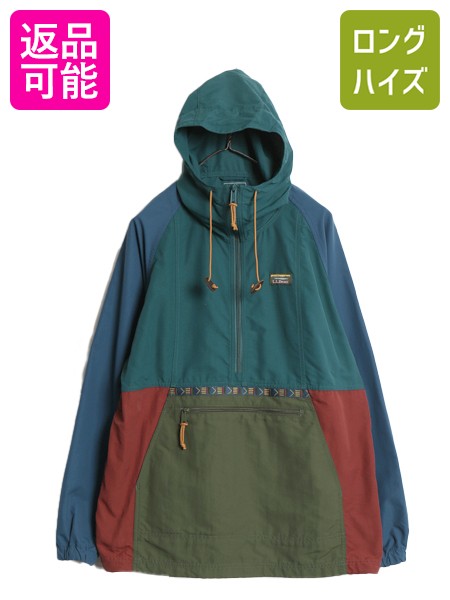 【4/12 24h限定777円OFFクーポン!】 エルエルビーン ナイロン アノラック パーカー ジャケット レディース L / 古着 プルオーバー パッカブル ハイネック ハーフジップ マンパ| 中古 LLBEAN LLビーン アウトドア マウンテンパーカー ブルゾン ジャンパー ナイロンジャケット