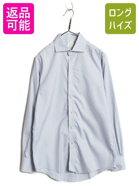 【4/12 24h限定777円OFFクーポン!】 ブルックスブラザーズ ストライプ 長袖 シャツ メンズ M 程 スーピマ コットン ワイシャツ ノーアイロン ビジネス カジュアル マルチカラー| 古着 中古 Brooks Brothers MILANO 長袖シャツ ストライプシャツ Yシャツ コットンシャツ ドレ