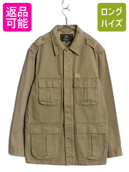 【4/12 24h限定777円OFFクーポン!】 90s ★ オービス サファリ ジャケット メンズ M 古着 オールド ヘビーウェイト コットン ツイル ハンティング カバーオール ハーフ コート | 中古 90\'s 90年代 ORVIS 旧タグ サファリジャケット ハンティングジャケット コットンジャケッ