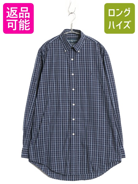 【4/8 最大半額セール×ポイント5倍】 90s ラルフローレン チェック 長袖 ボタンダウン シャツ メンズ M オールド ポロ コットン 長袖シャツ ワンポイント BD マルチカラー 薄手| 古着 中古 90's 90年代 POLO RALPH LAUREN コットンシャツ チェックシャツ ボタンダウンシャ