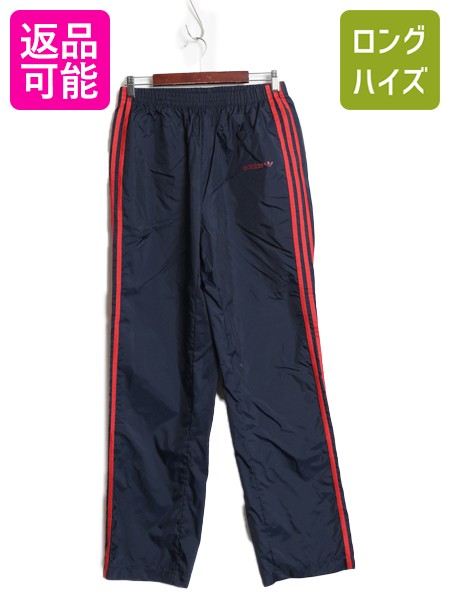 【4/16 マラソン限定クーポン×P5倍!】 80s アディダス ナイロン トラック パンツ メンズ L ヴィンテージ 3ライン イージーパンツ スポーツ ウォームアップ トレフォイル ボトムス| 古着 中古 80年代 ビンテージ ADIDAS ナイロンパンツ トラックパンツ ポケット付き ジョギ